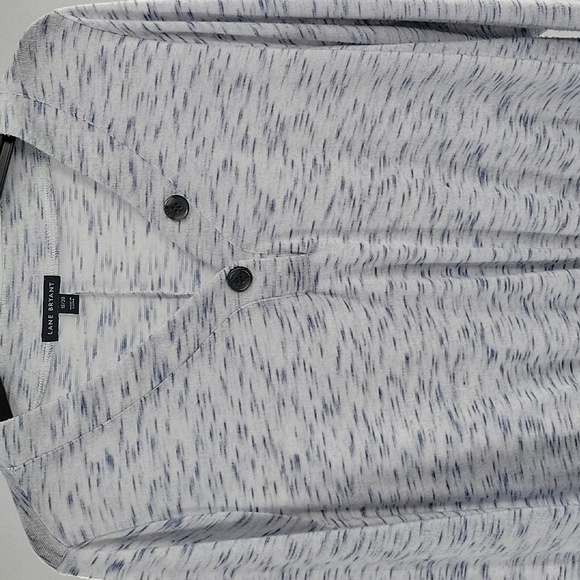 Lane Bryant Blue and White Long Sleeve Knit Top - Picture 3 of 11